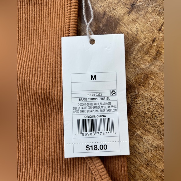 One-Shoulder Ribbed Tank Top - Brown - Picture 3 of 3